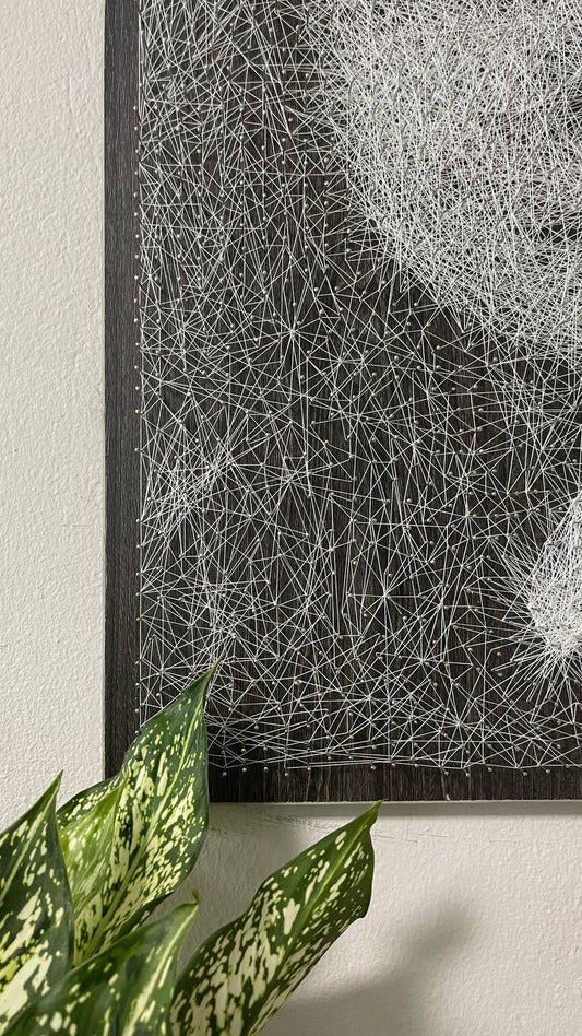 Muse in Monochrome - Intricate String Art Masterpiece