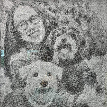 Woven Bonds: Custom String Art Portrait